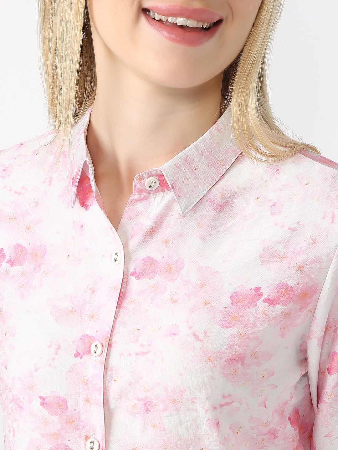 Women Pink Floral Printed Shirt