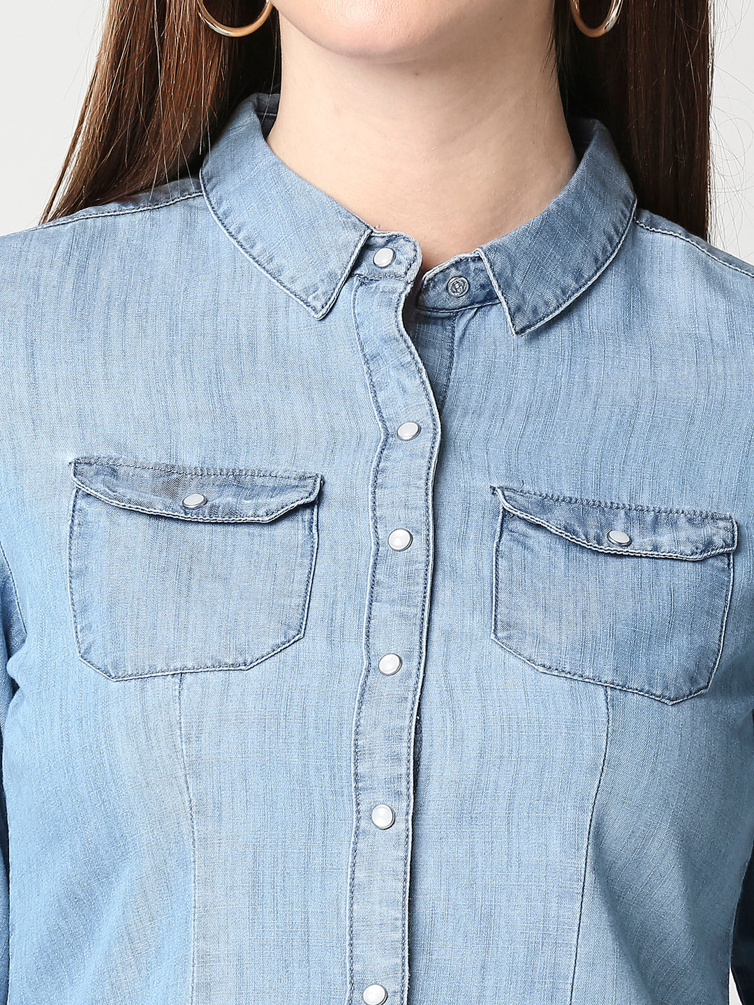 Women Blue Denim Shirt