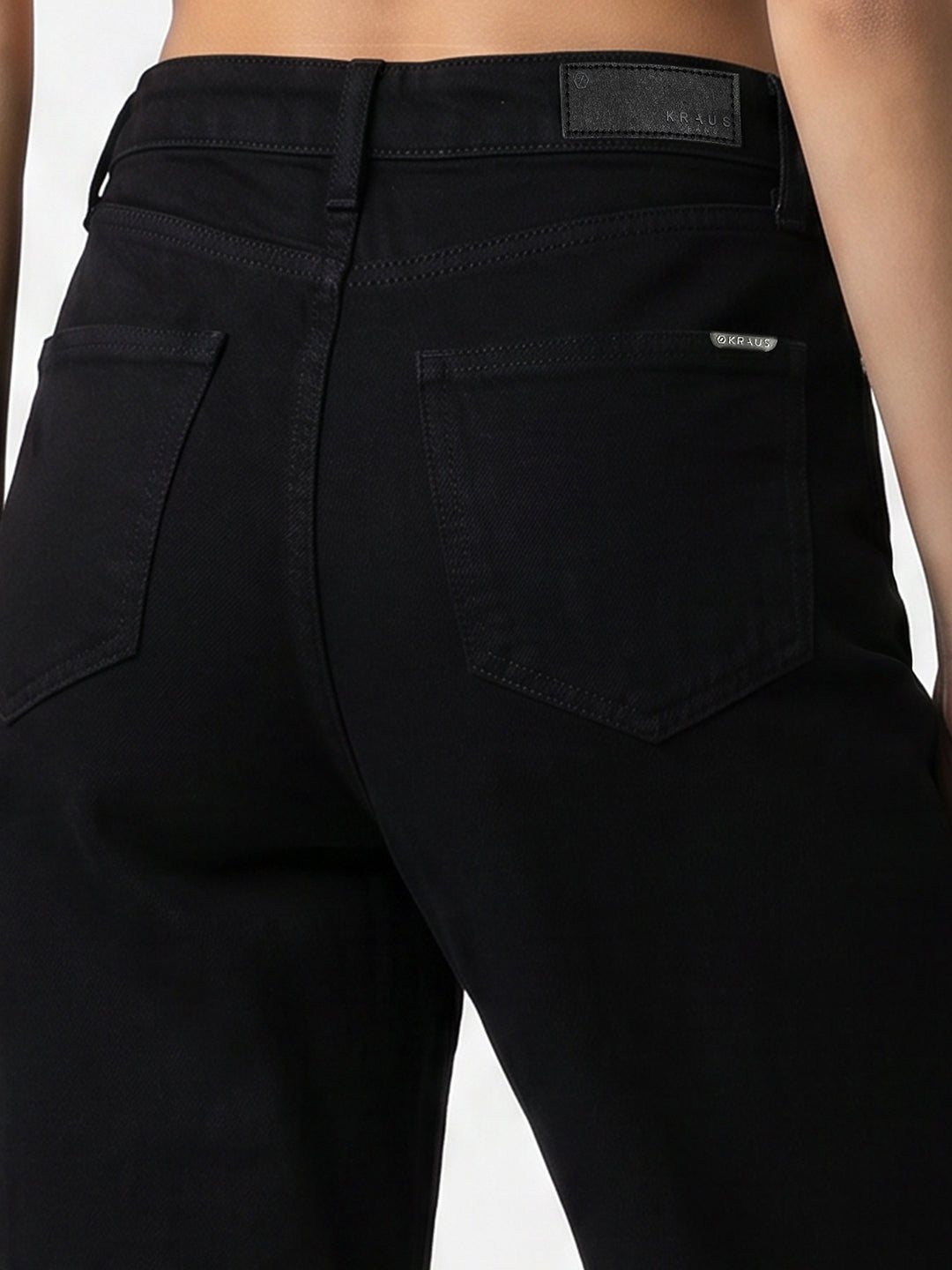 Women Black High-Rise Super Wide Leg Jeans