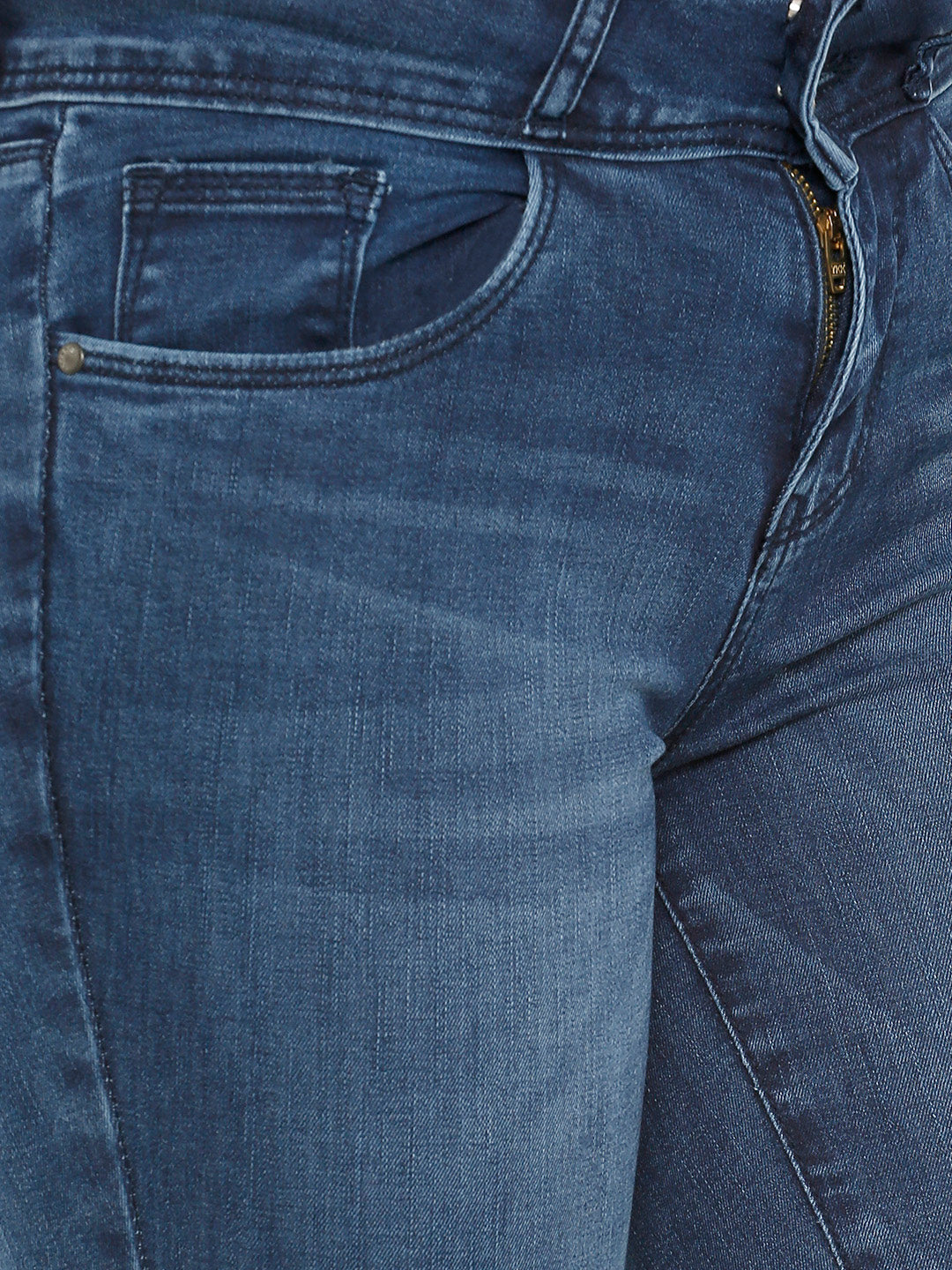 Women Dark Blue Mid-Rise Skinny Crop Length Jeans