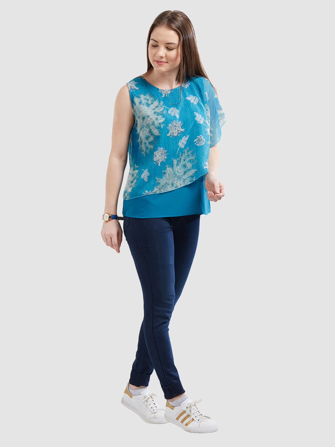 Women Blue Mid-Rise Denim Legging