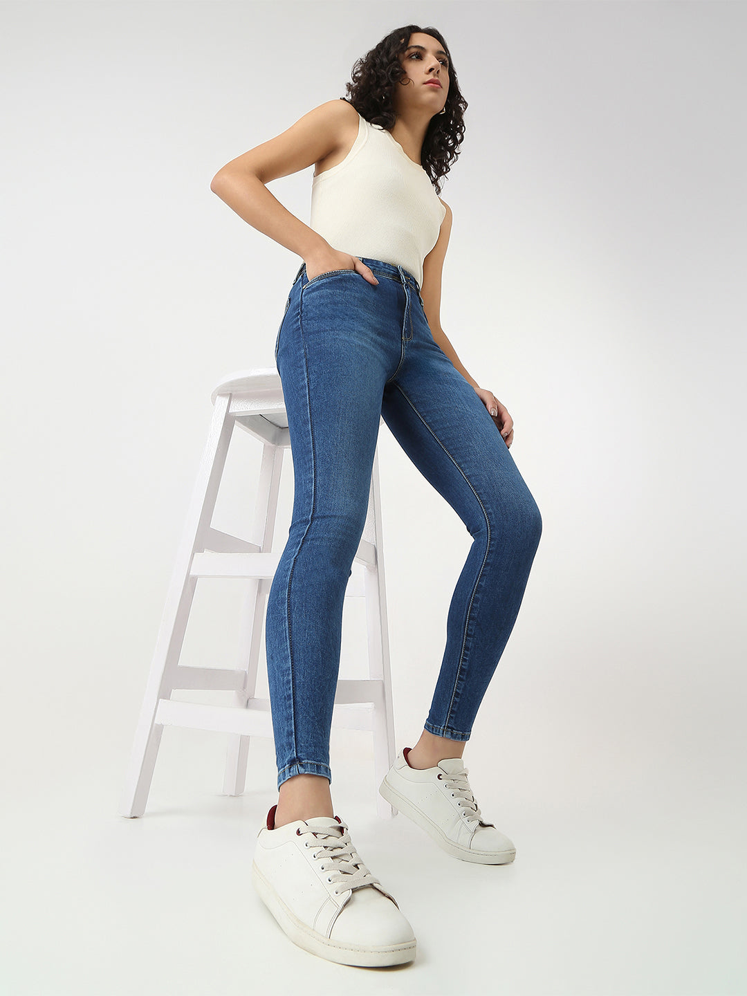 Women Blue Sky High Skinny Jeans