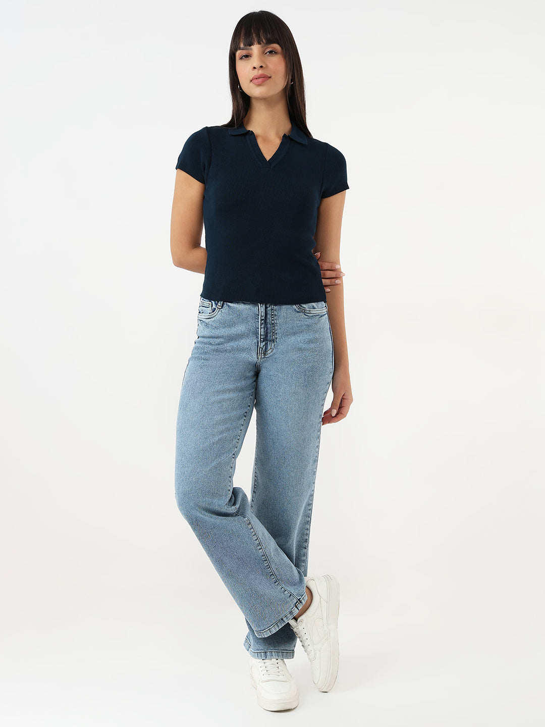Women Slim Fit Flat Knit Top
