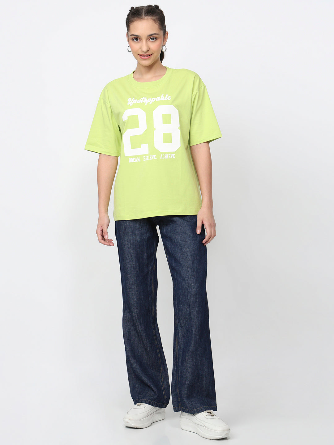 Women Lime Oversized T-Shirt