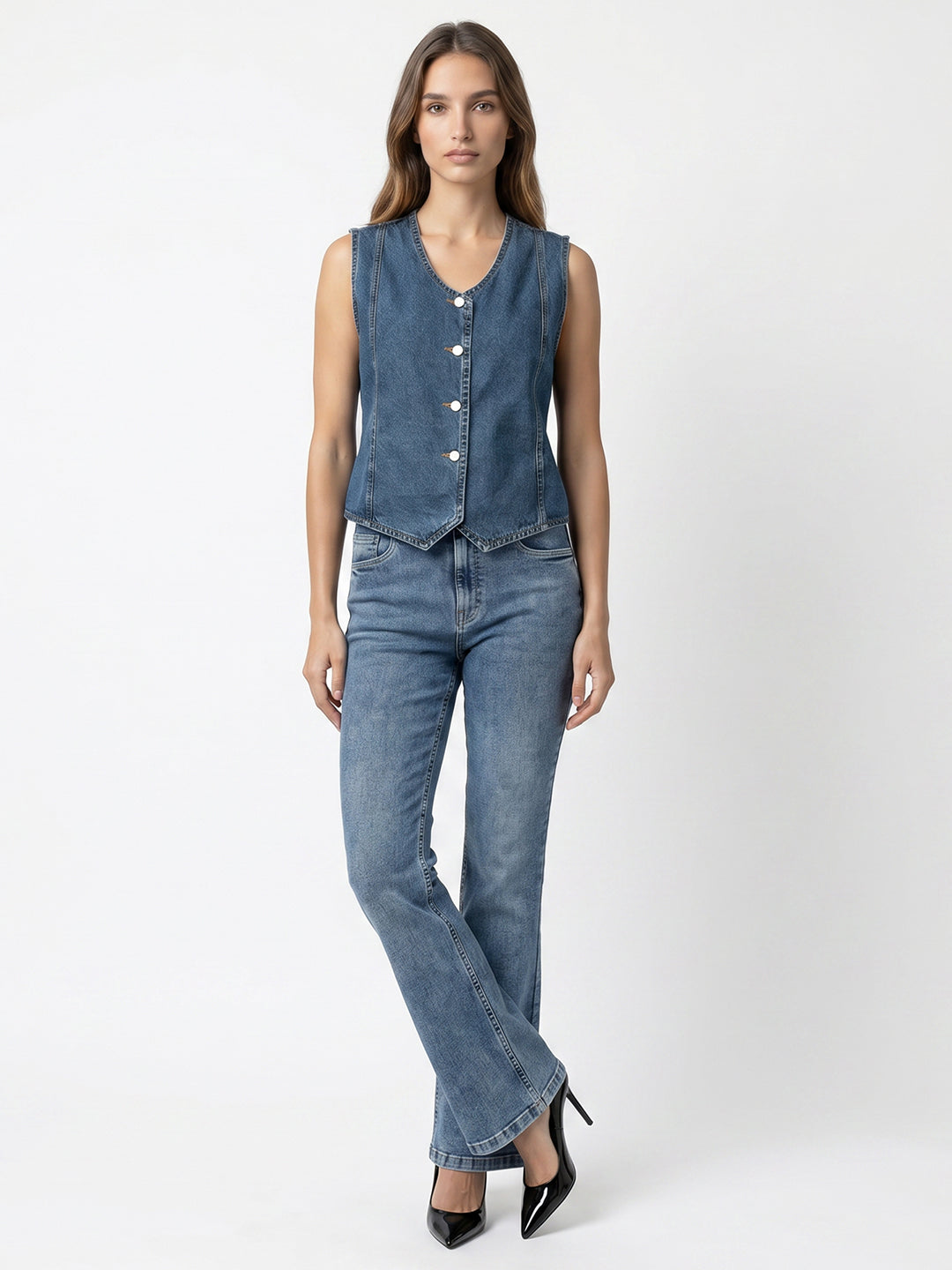 Women Dark Blue Vest