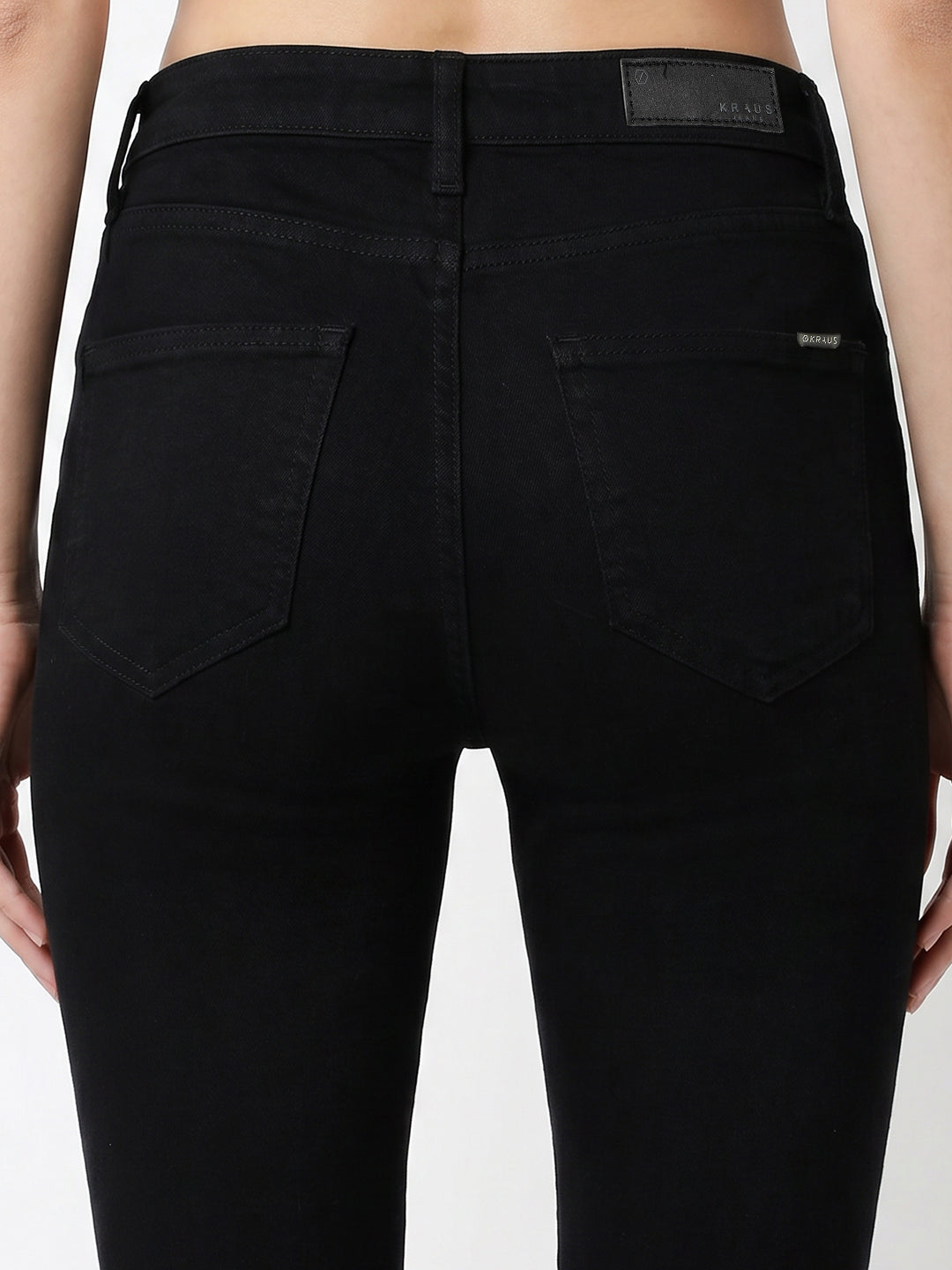 Black High-Rise Straight Fit Jeans