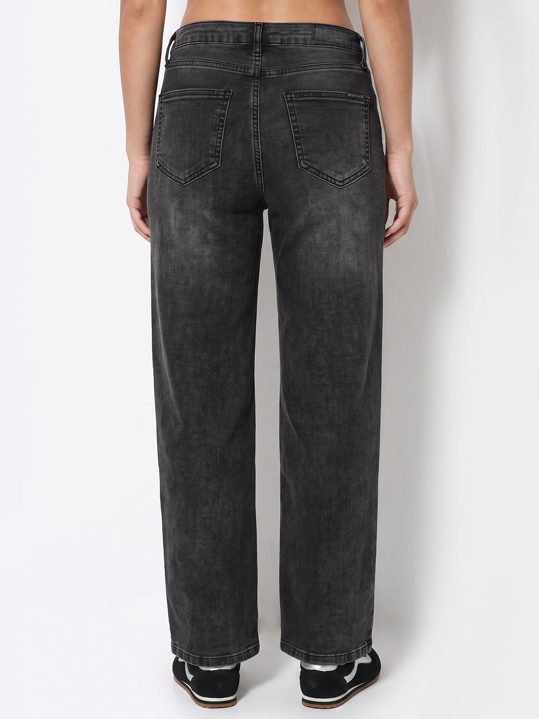 Women Charcoal Wide Leg Jeans