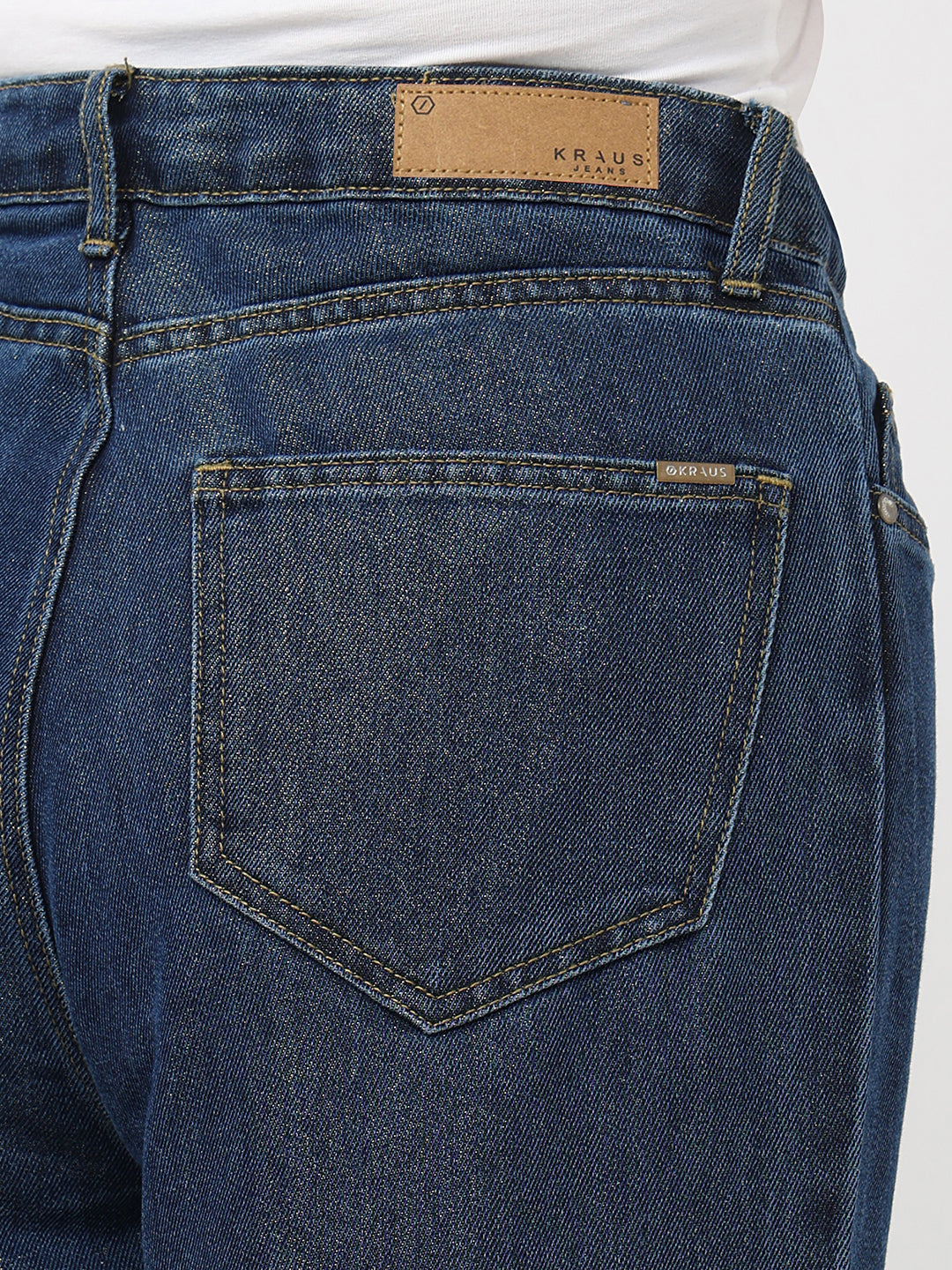 Women Dark Blue High-Rise Shimmery Baggy Jeans