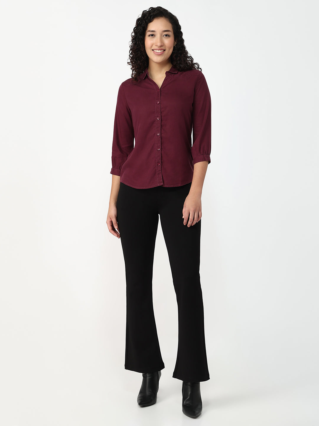 Women Mauve Slim Shirt