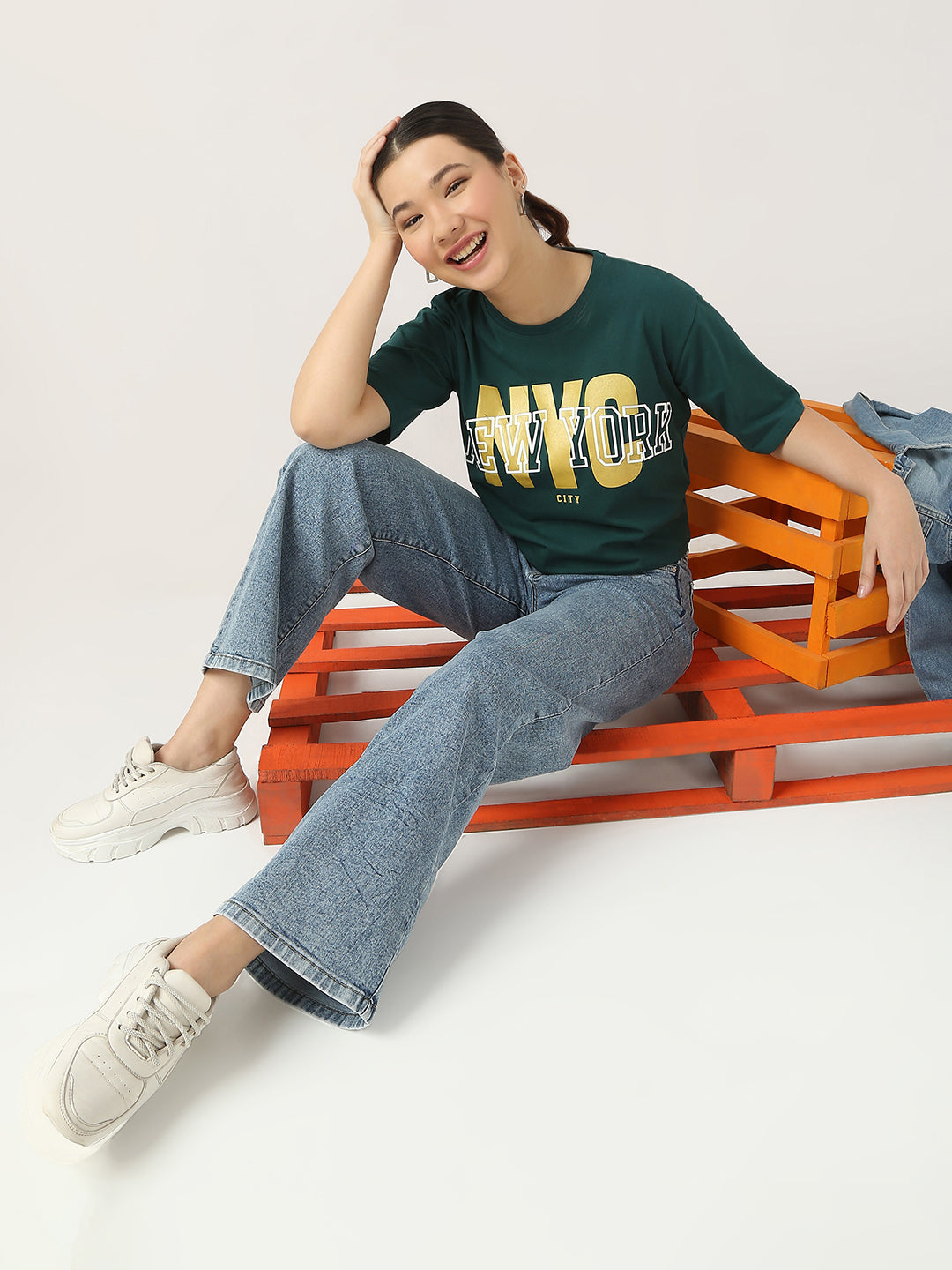 Women Slim Fit Printed Graphic Tees