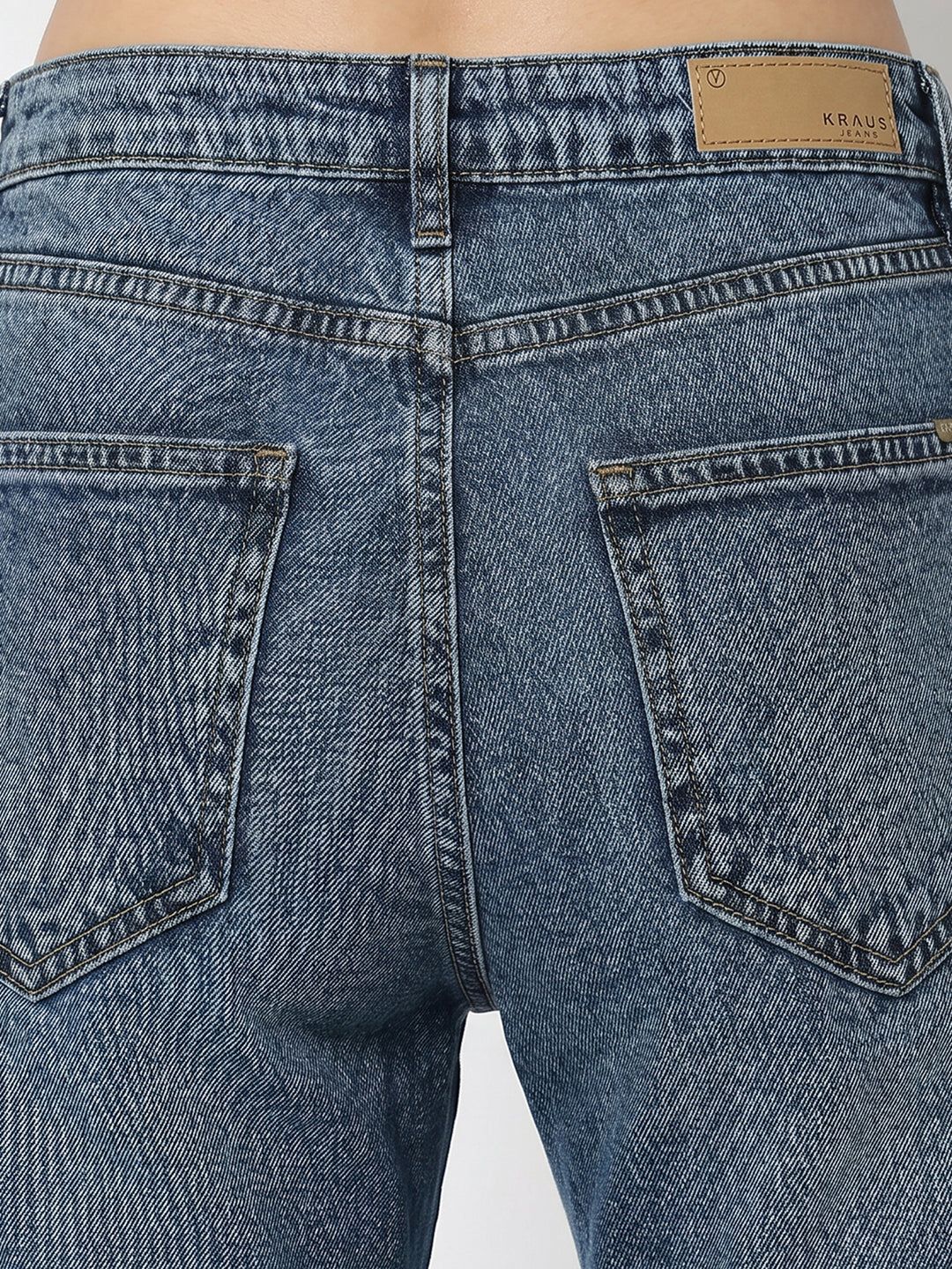 Women Blue High-Rise Crop Wide Leg Jeans