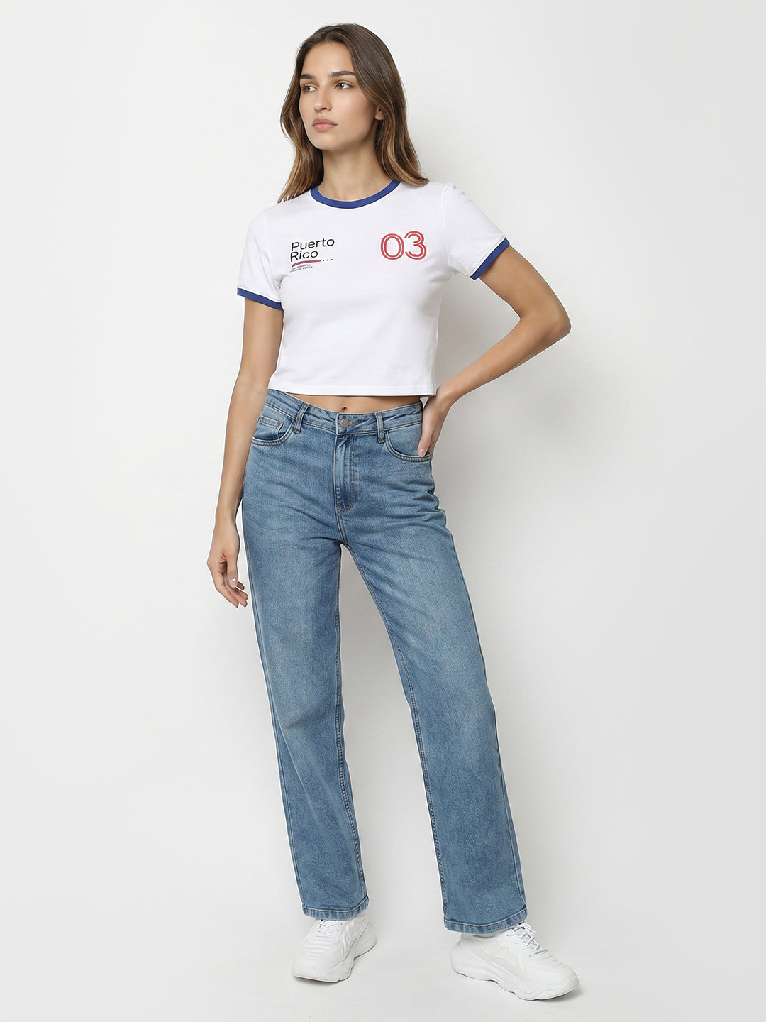 Women White Genz Tees
