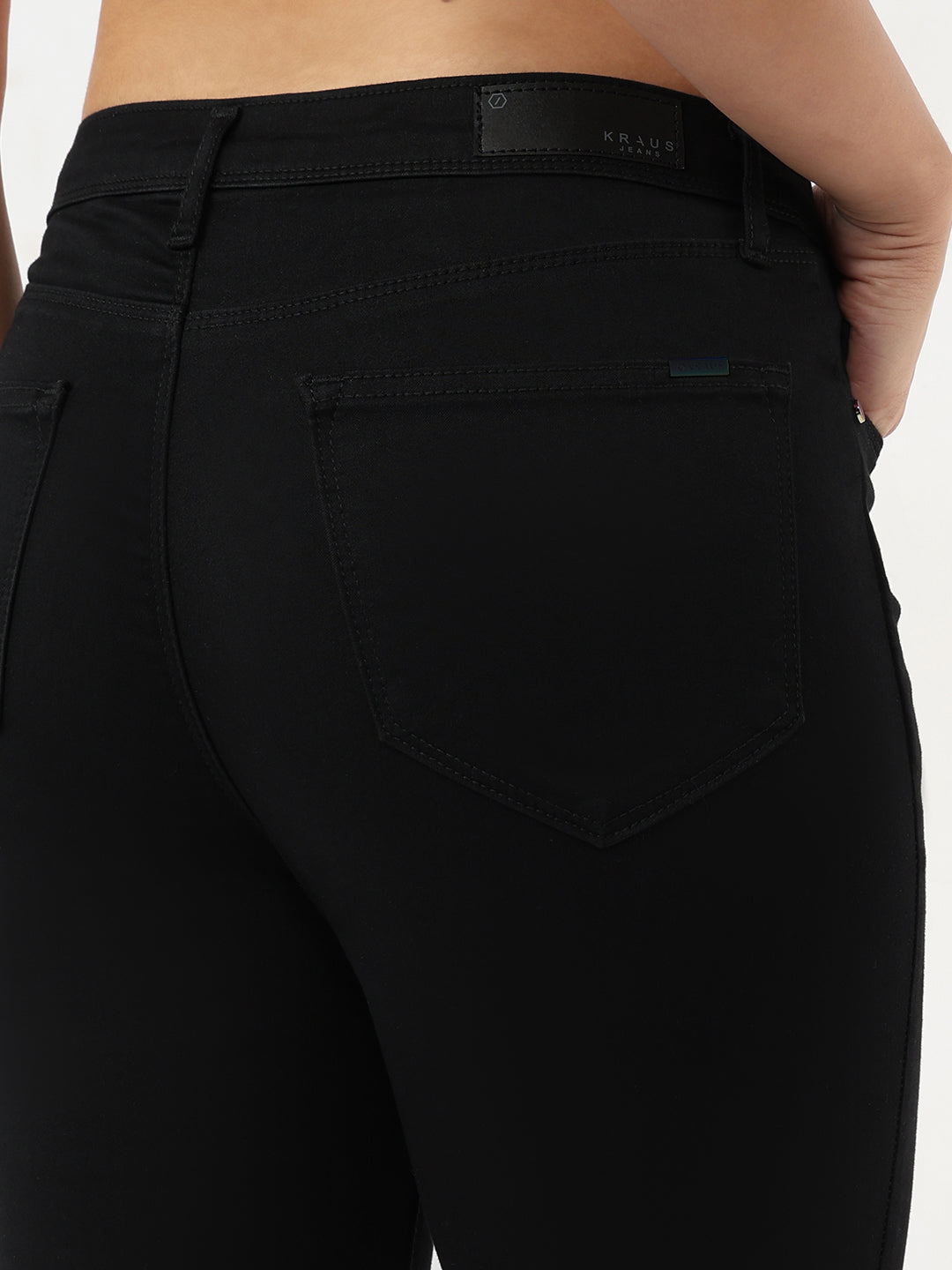 Women Solid Sky High Skinny Jeans