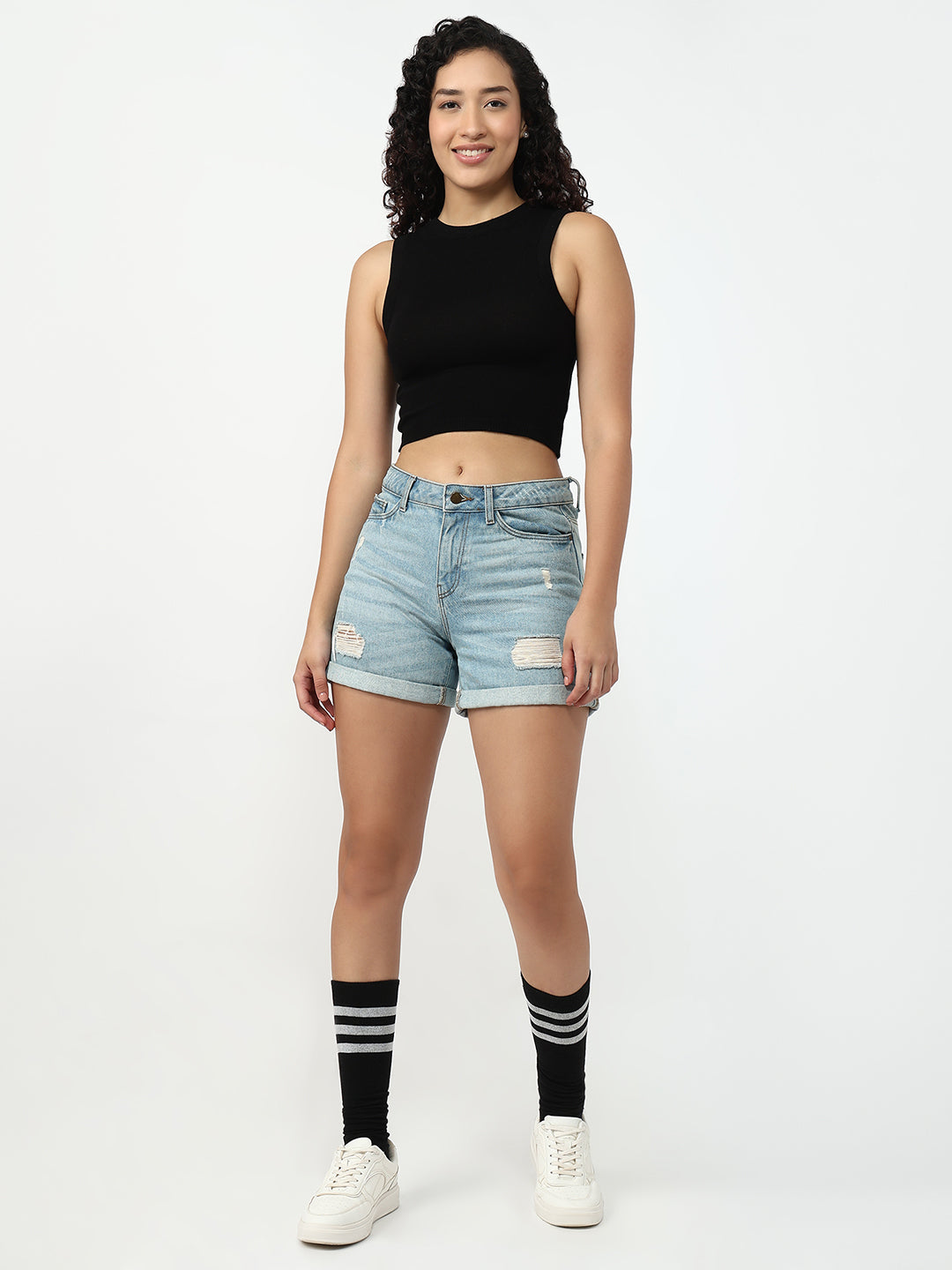Women Black Slim Fit Tank Top
