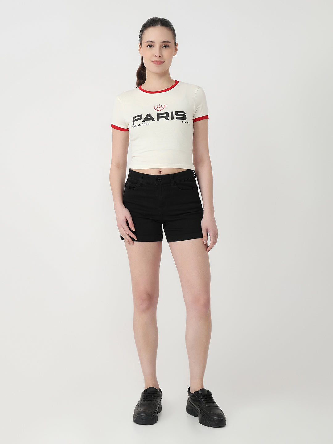 Women Ivory Slim Fit Genz T-Shirt