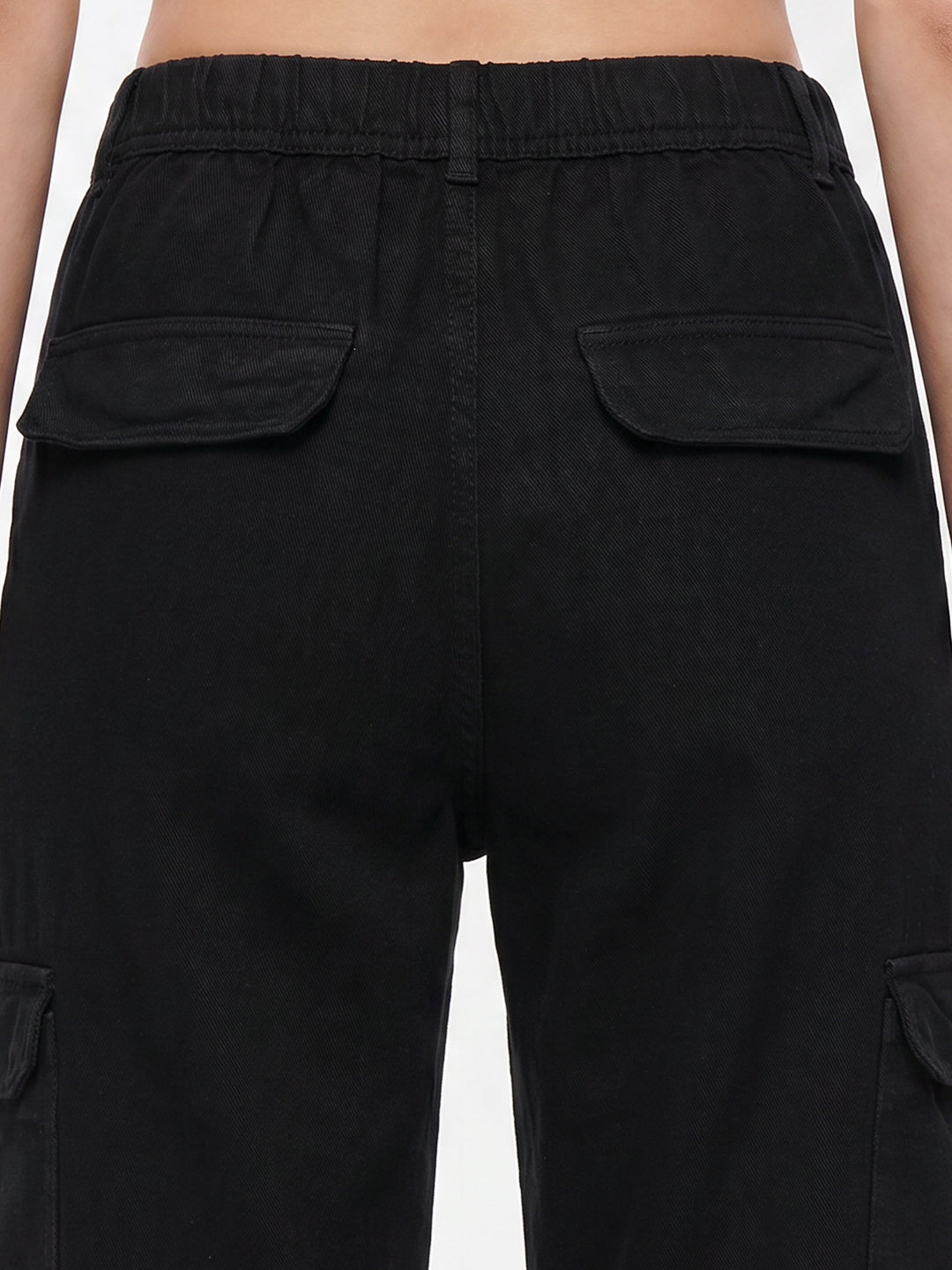 Women Black Mid-Rise Cargo