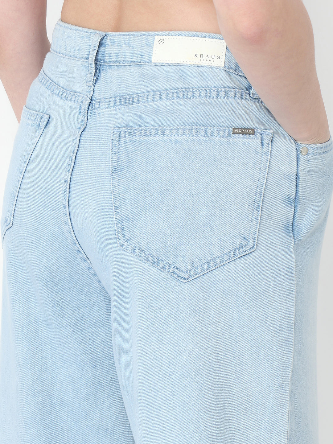 Women Light Blue High-Rise Wide Leg Jeans