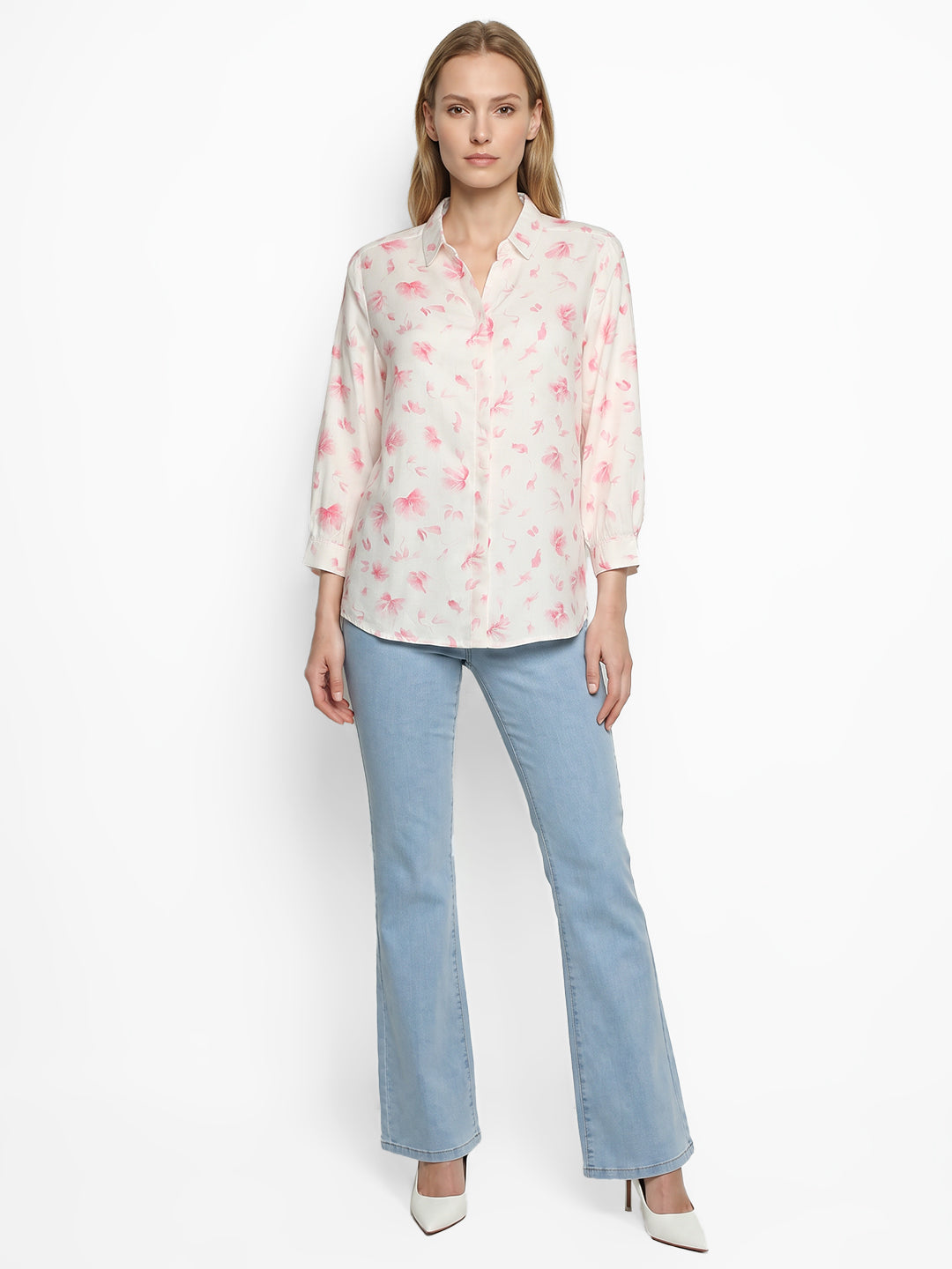 Women Pink Floral Shirt