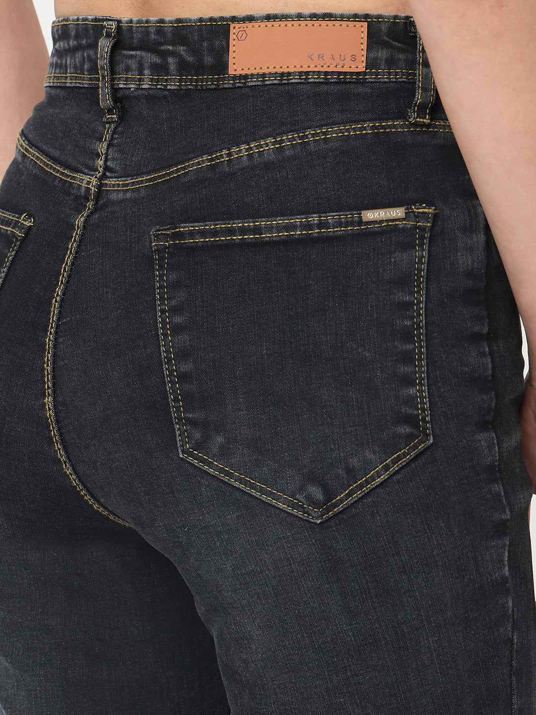 Women Charcoal High-Rise Mini Flare Jeans