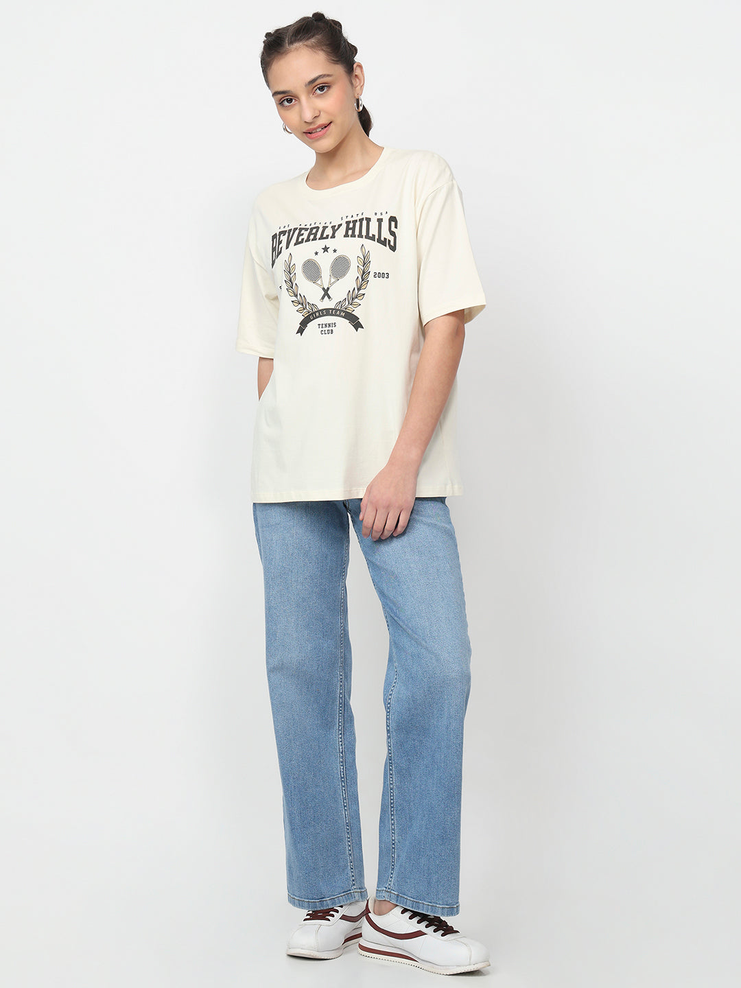 Women Ivory Oversized T-Shirt