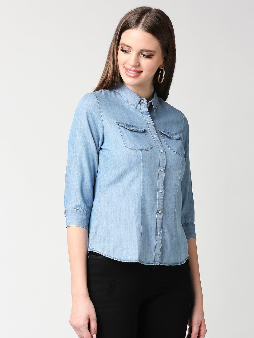 Women Blue Denim Shirt