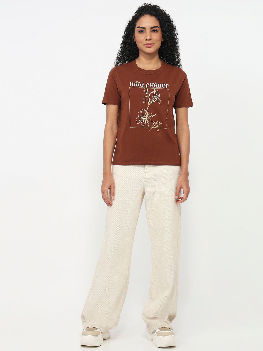 Women Sepia Graphic T-Shirt