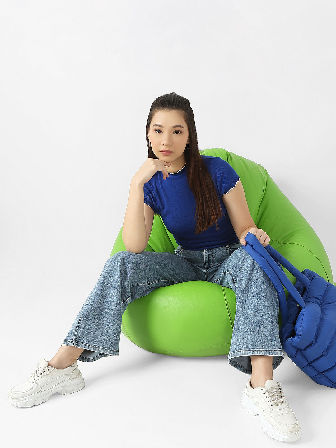 Women Ribbed Flat Knit Top