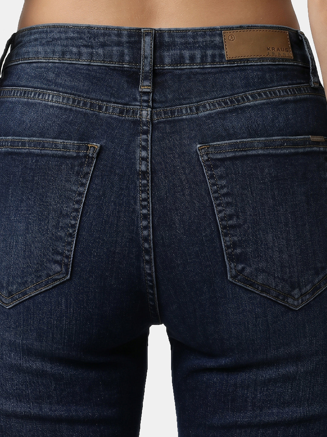 Women Blue High-Rise Slim Straight Jeans