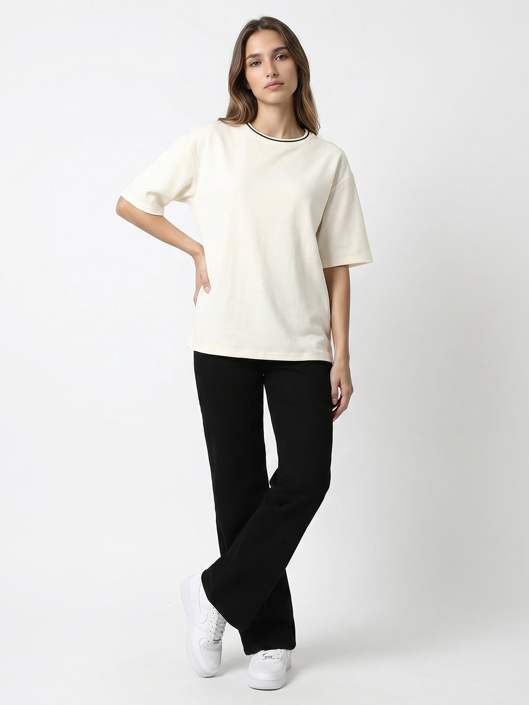 Women Ivory Oversized T-Shirt