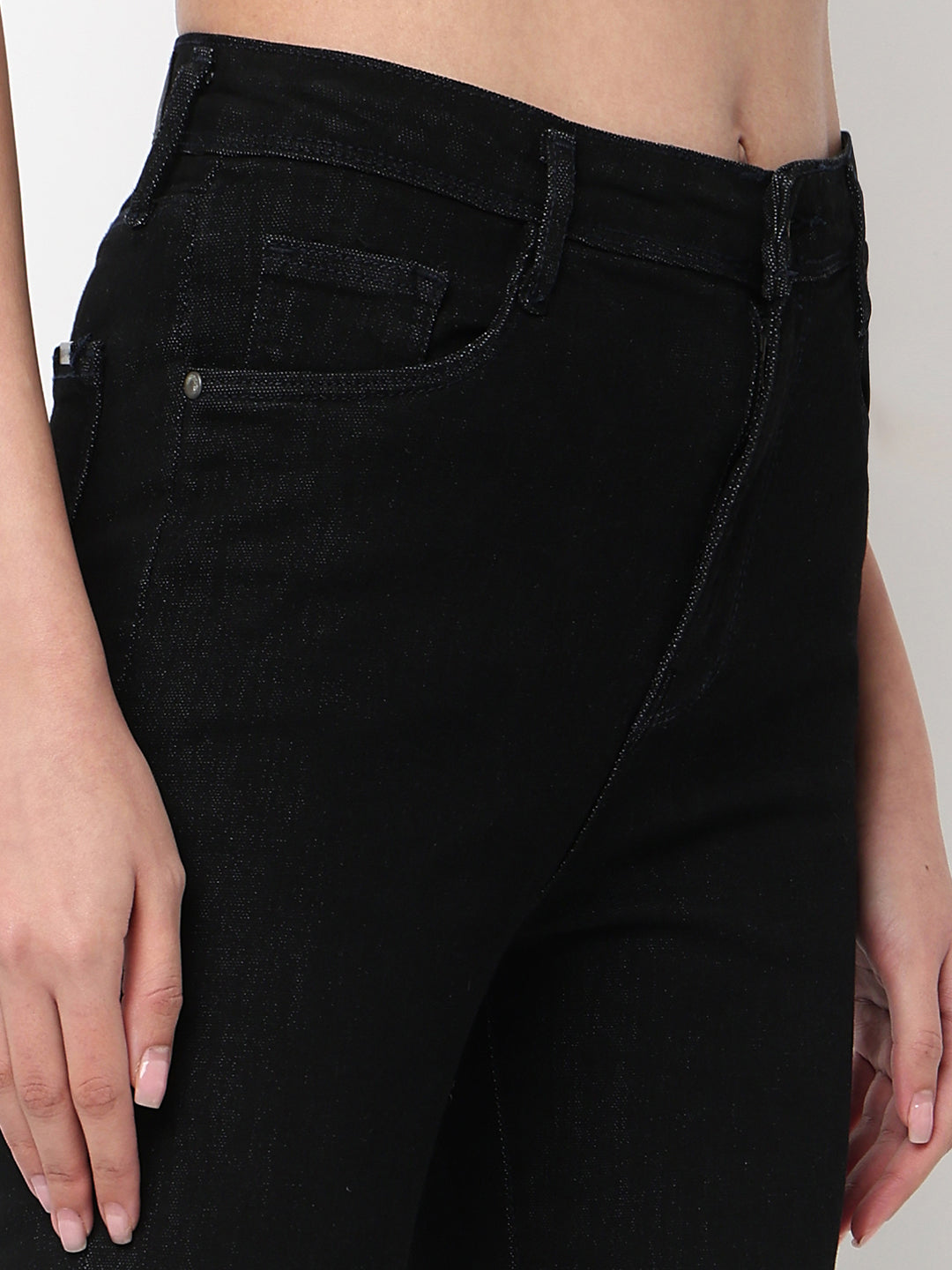 Women Black High-Rise Flare Jeans