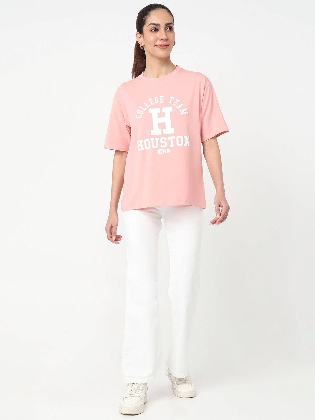 Women Blush Pink Oversized T-Shirt