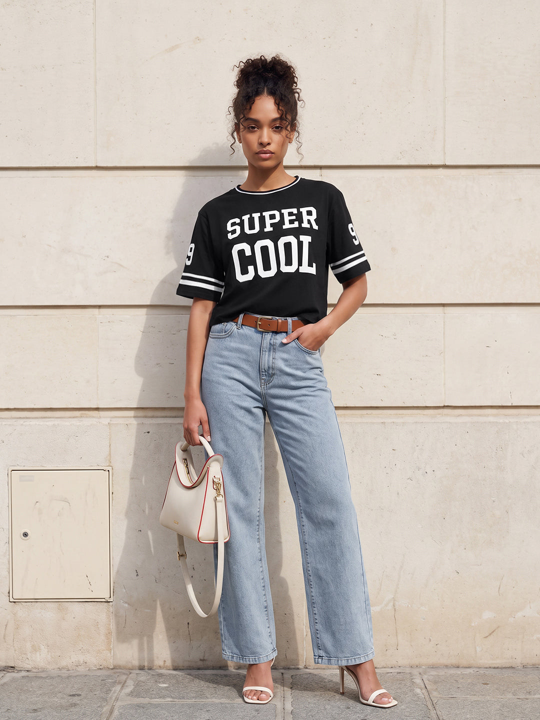 Black Graphic Crop Genz Tees