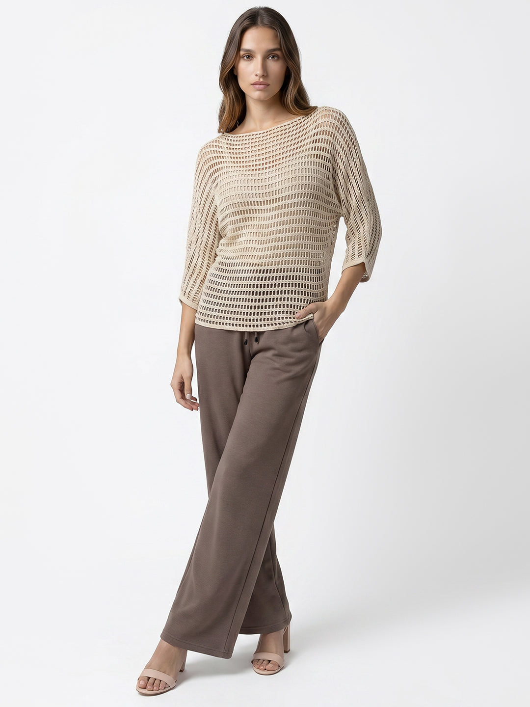 Women Ivory Batsleeve Top