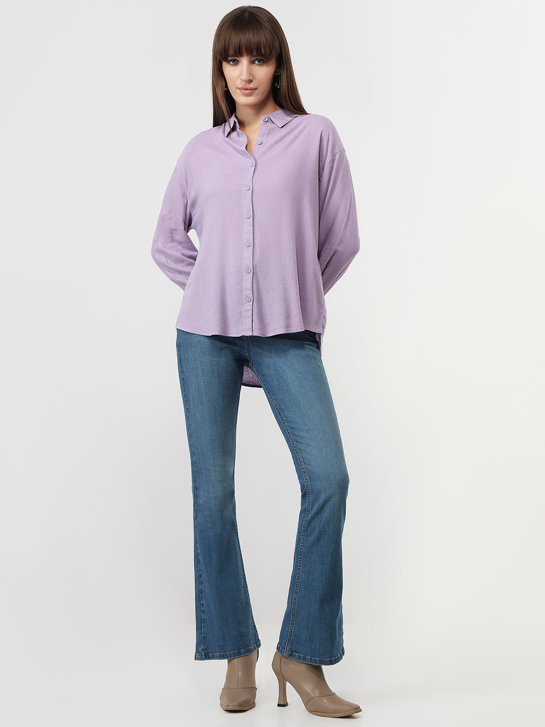 Women Lilac Oversized Shirt