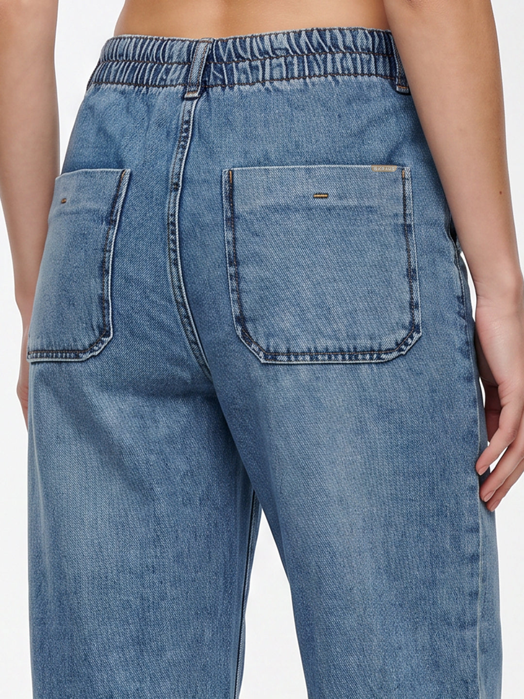 Women Light Blue High-Rise Wide Leg Jeans