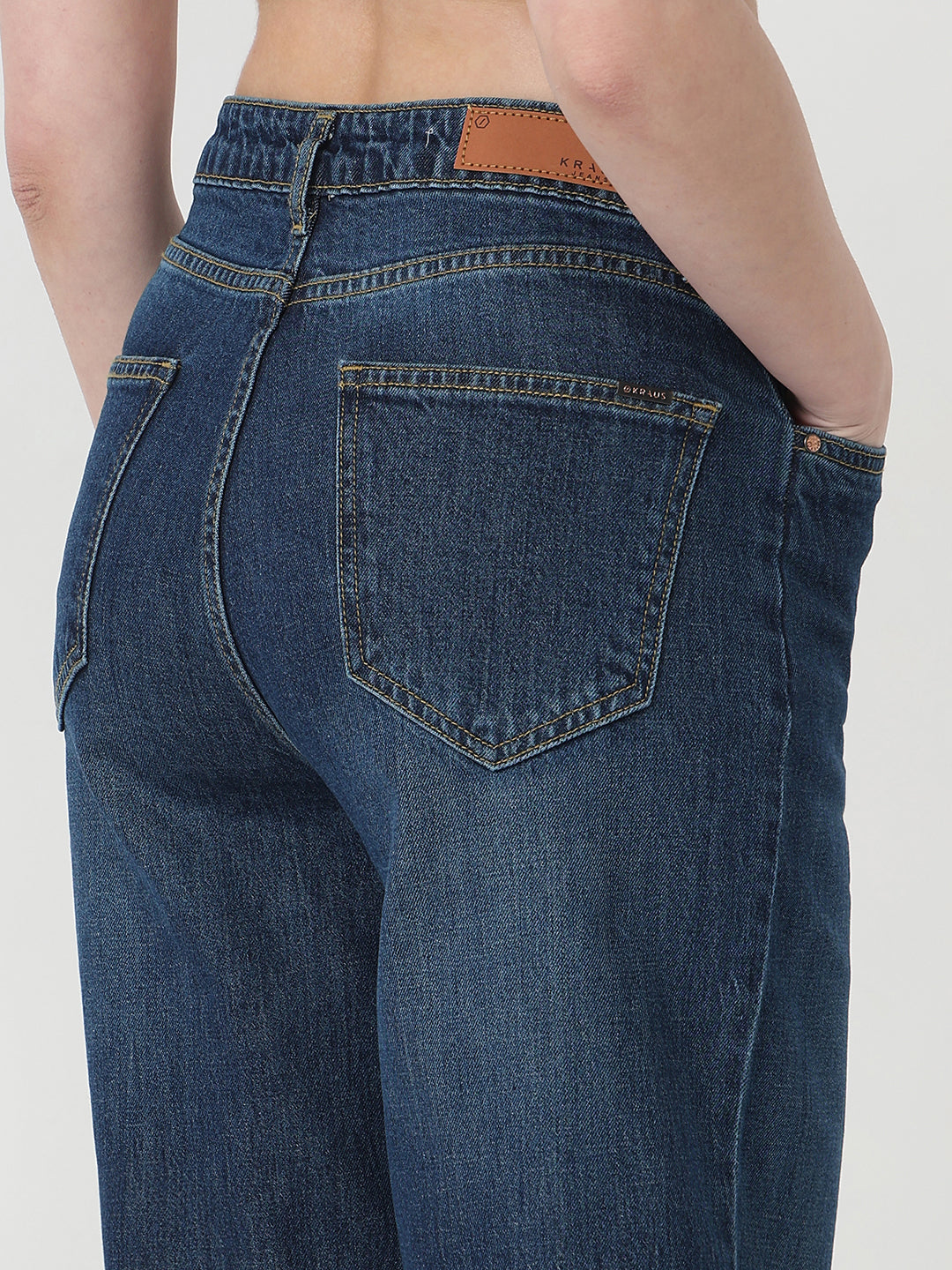 Blue High-Rise Barrel Jeans