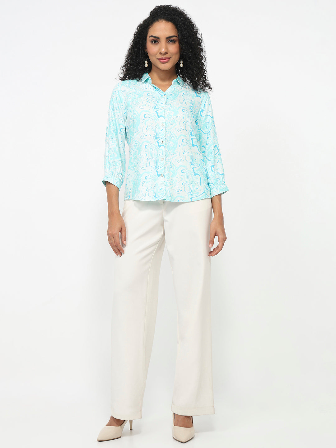 Women Aqua Marble Shirt