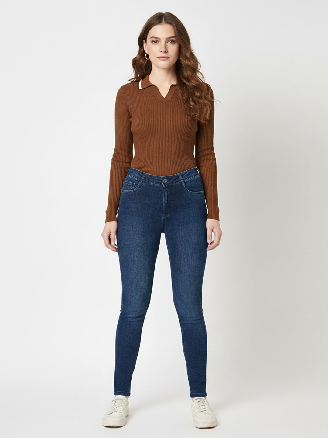 Women Blue High-Rise Skinny Jeans