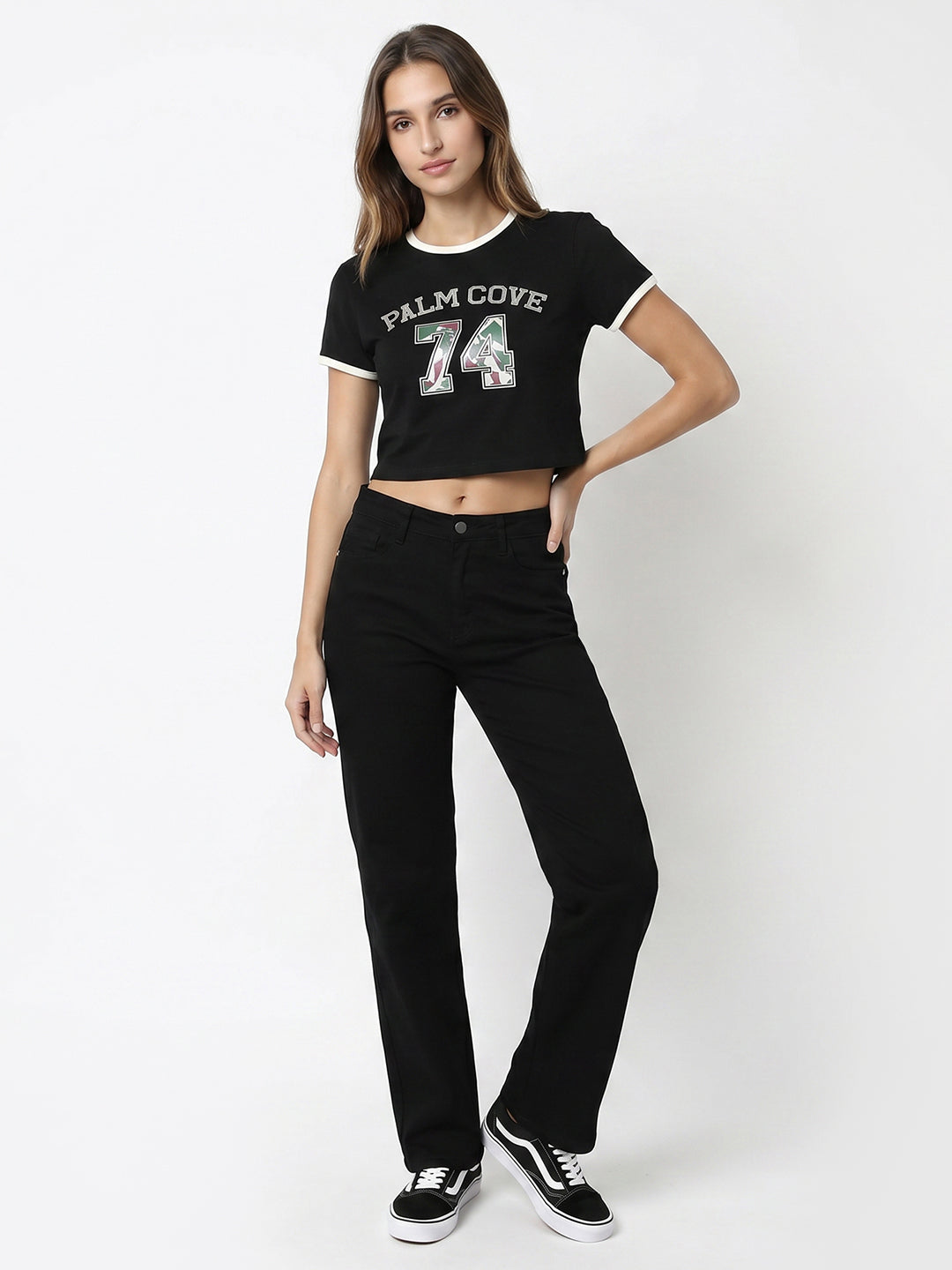 Women Black Genz Tees