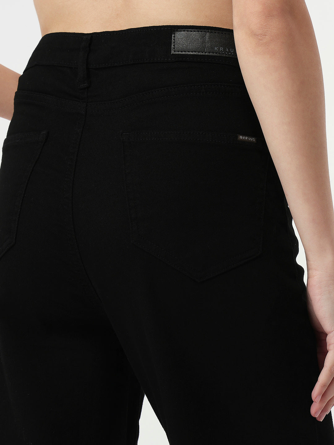 Women Black High-Rise Wide Leg Jeans