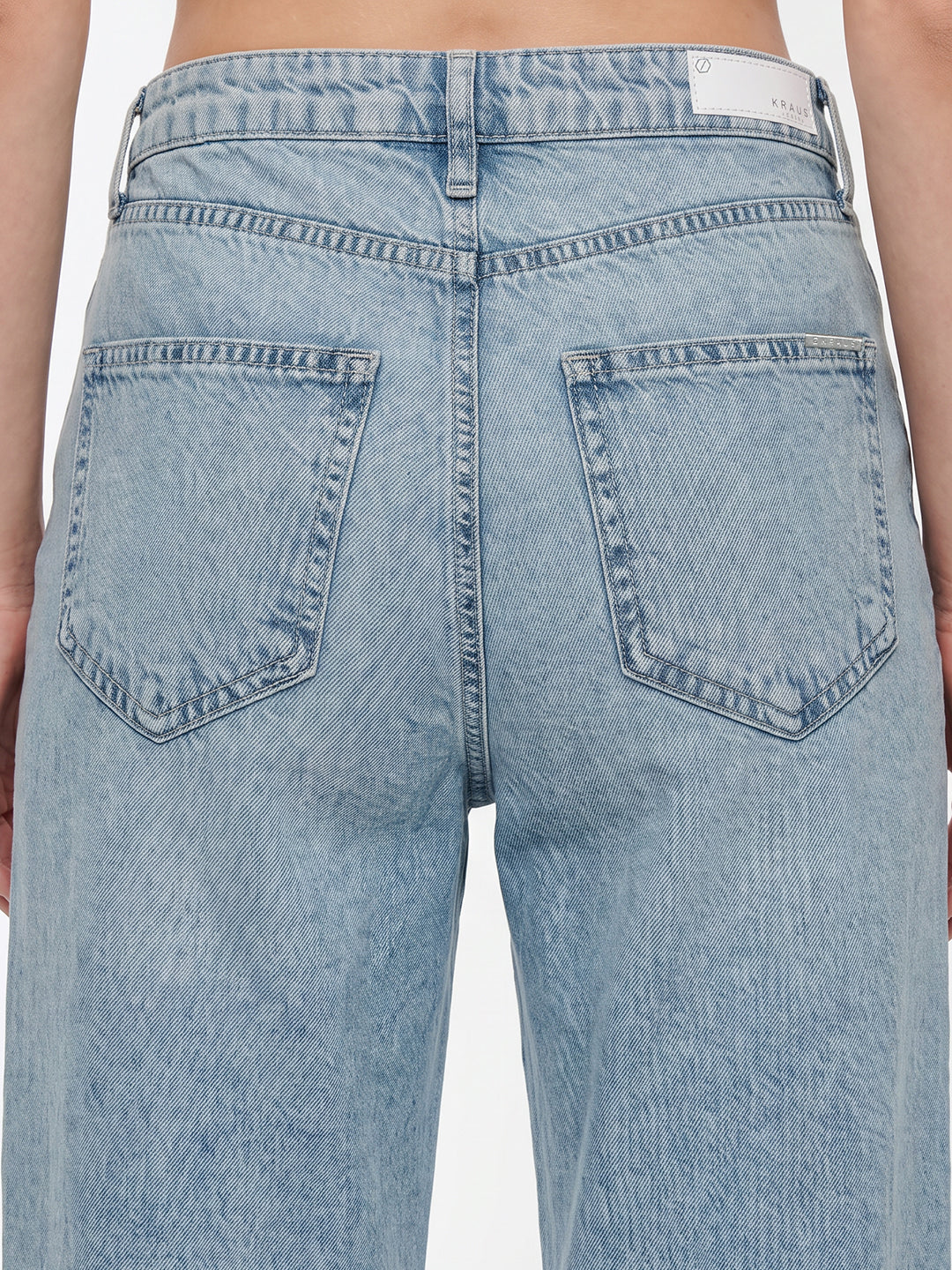 Women Light Blue High-Rise Crop Wide Leg Jeans