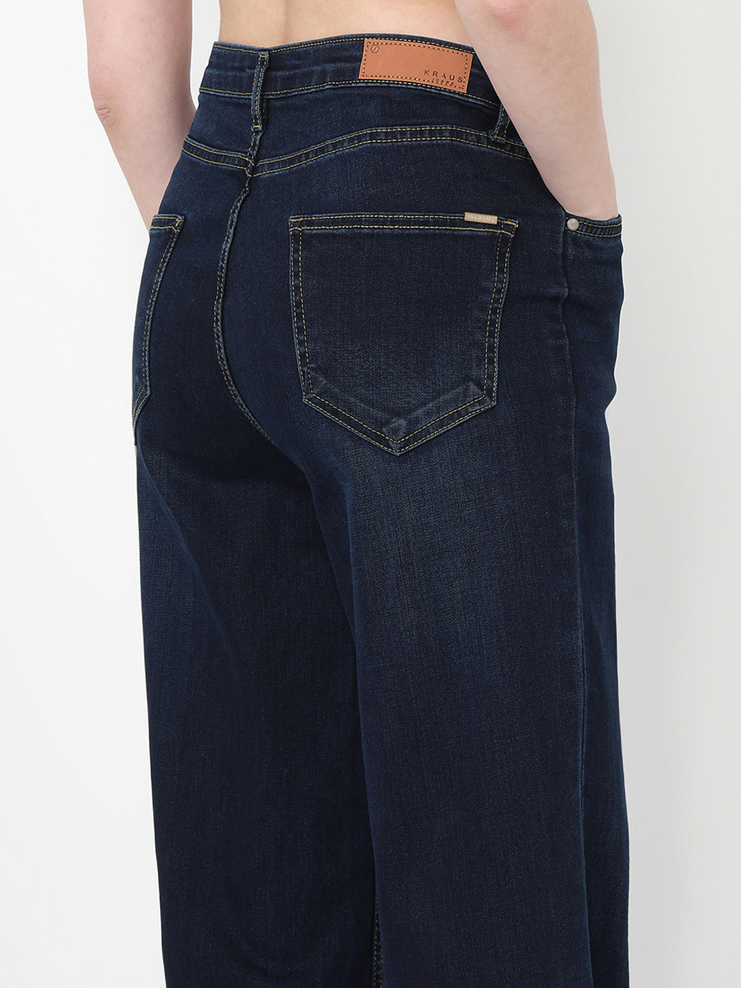 Dark Blue High-Rise Wide Leg Jeans