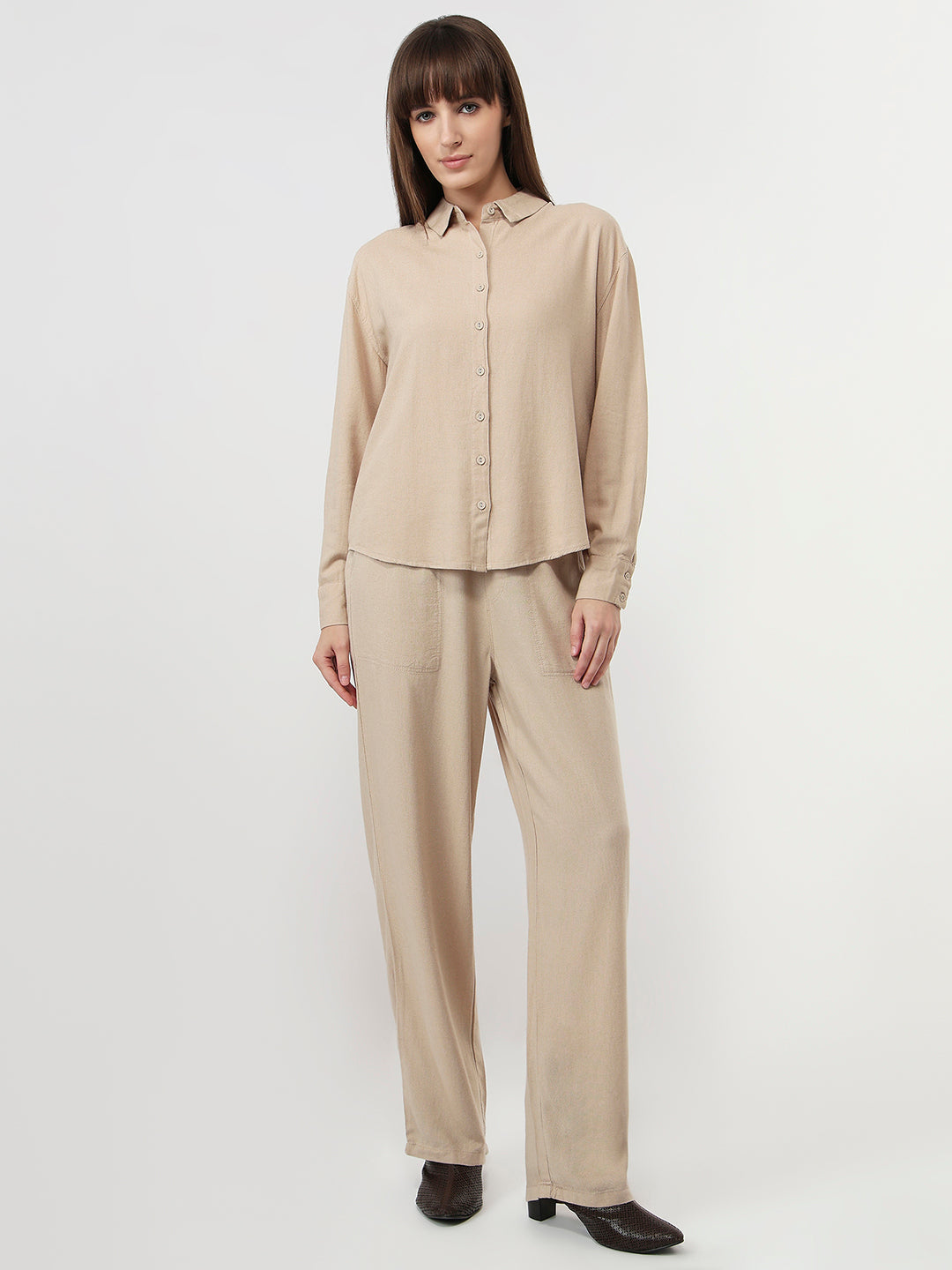 Women Oatmilk Oversized Shirt