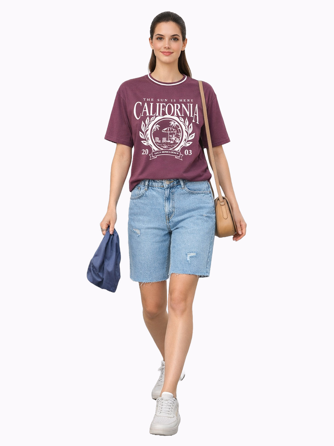 Women Mauve Oversized T-Shirt