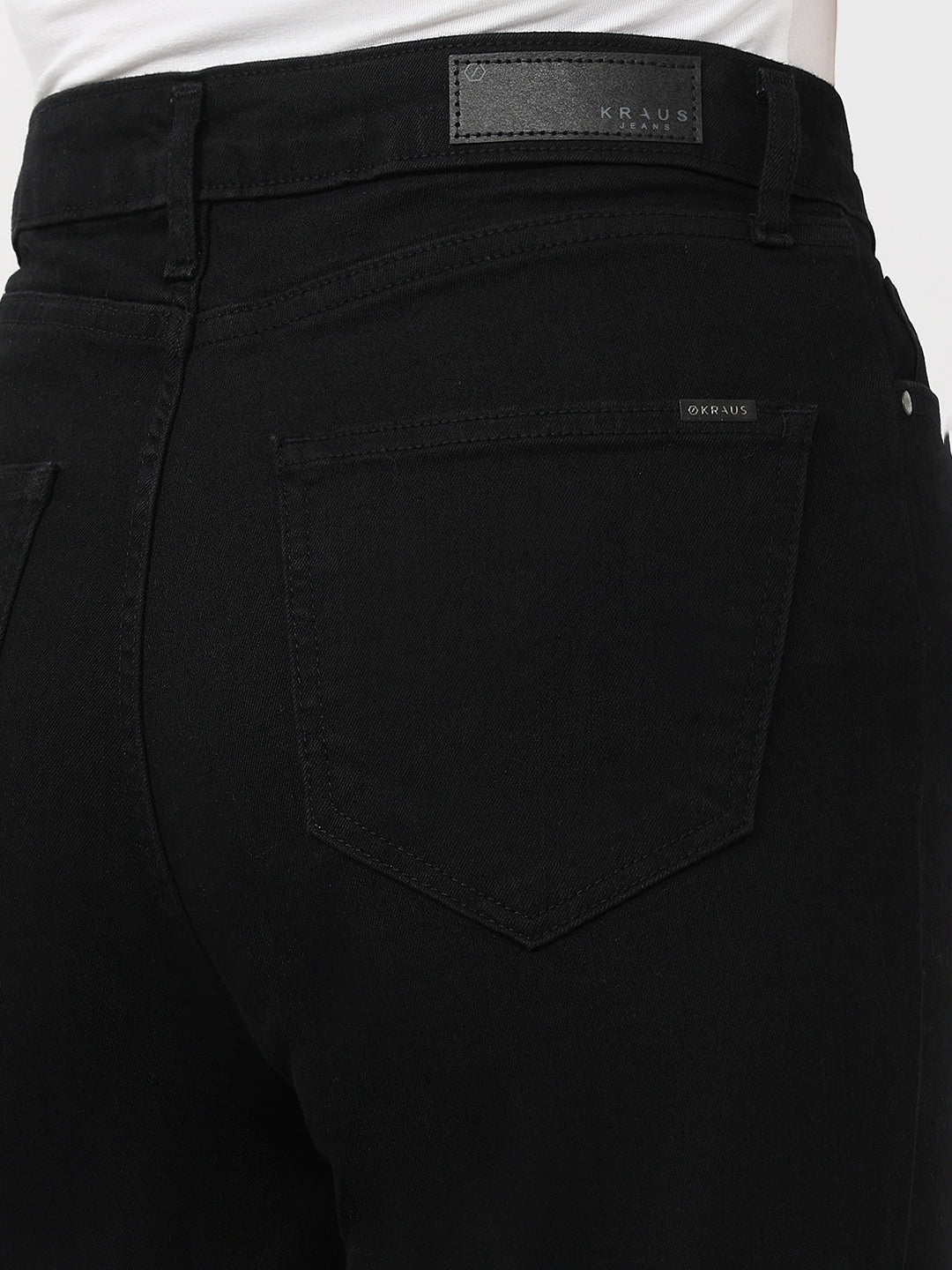 Black High-Rise Straight Fit Jeans