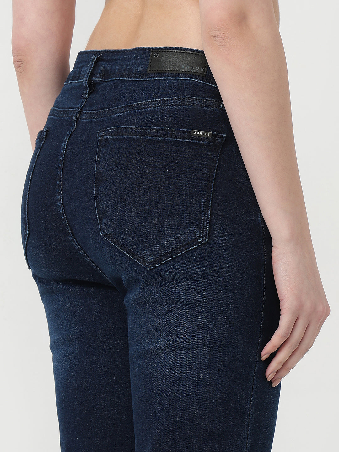 Women Dark Blue High-Rise Flare Jeans