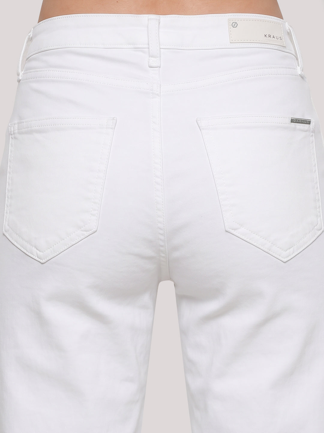 Women White High-Rise Straight Fit Jeans