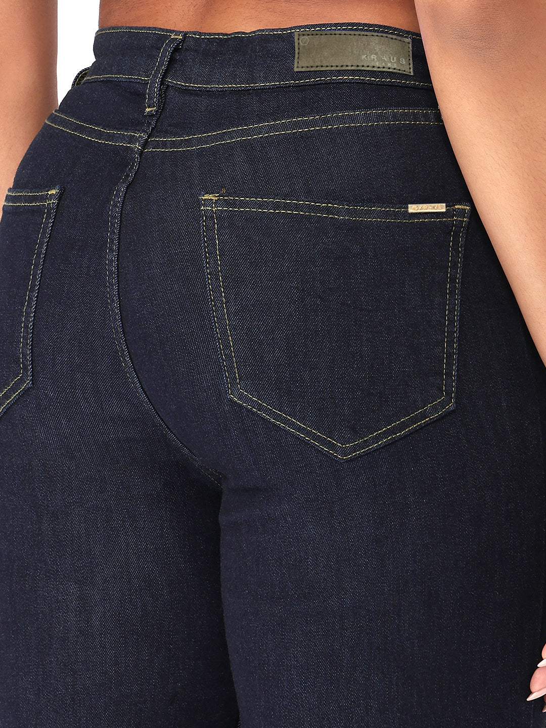 Kraus Kurve Women Blue High-Rise Slim Straight Jeans