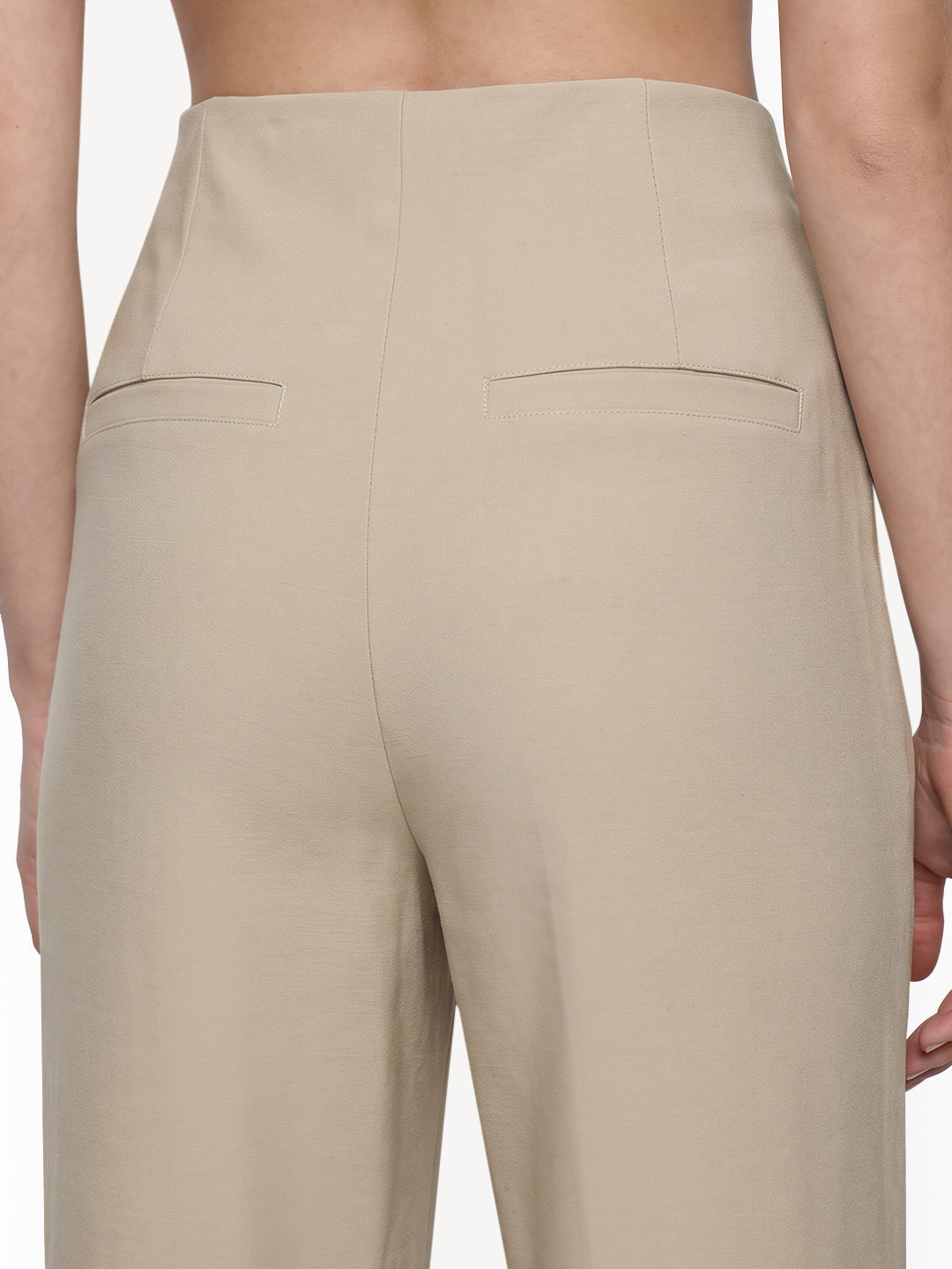 Beige Super Wide Leg Treggings