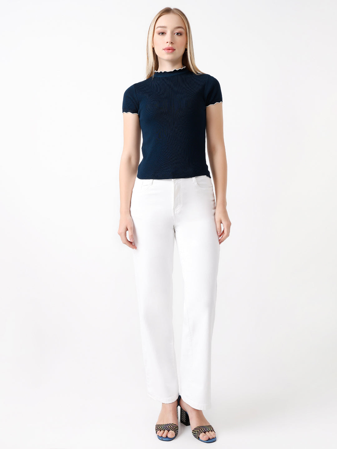 Women Slim Fit Flat Knit Top